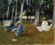 John Singer Sargent Claude Monet Painting by the Edge of a Wood oil painting artist